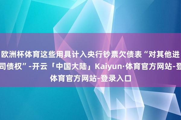 欧洲杯体育这些用具计入央行钞票欠债表“对其他进款性公司债权”-开云「中国大陆」Kaiyun·体育官方网站-登录入口