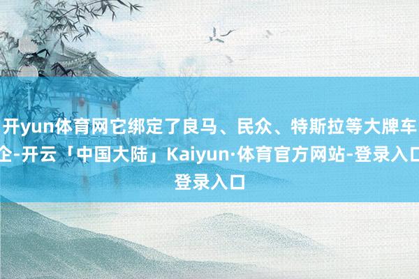 开yun体育网它绑定了良马、民众、特斯拉等大牌车企-开云「中国大陆」Kaiyun·体育官方网站-登录入口