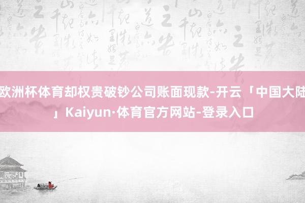 欧洲杯体育却权贵破钞公司账面现款-开云「中国大陆」Kaiyun·体育官方网站-登录入口